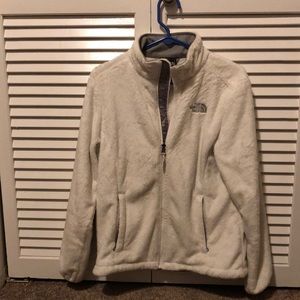 The North Face white furry jacket